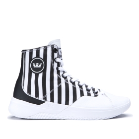 Supra Mens STATIK White Stripe/white High Top Shoes | CA-97546